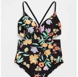 NWT One Piece Floral Cutout Swimsuit